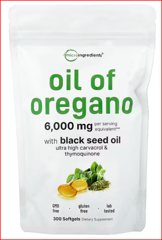 Buy Oil of Oregano with Black Seed Oil, 300 Soft gels Peptide AUS 1 6